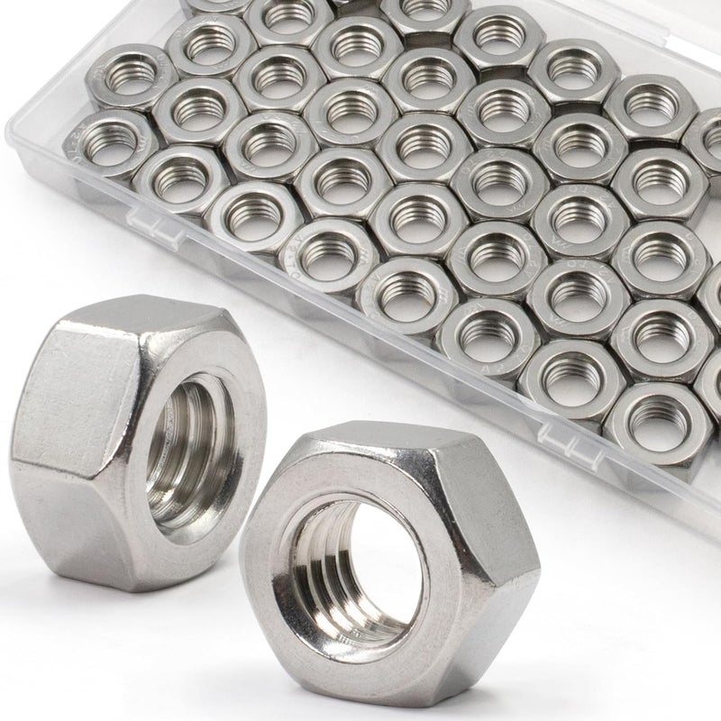 ZQZ M10-1.5mm Hex Nuts,40 Pack 304 (A2-70) Stainless Steel Hardware Nuts,Standard Metric Coarse Thread Nuts - Image 1
